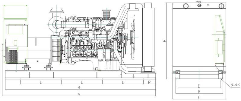 上柴柴油發(fā)電機(jī)組外形安裝圖 上柴柴油發(fā)電機(jī)組外形安裝圖