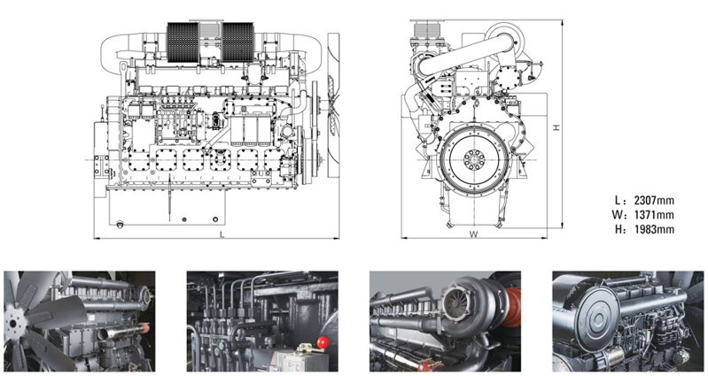 上柴W系列發(fā)電機組機組安裝尺寸圖 上柴W系列發(fā)電機組機組安裝尺寸圖